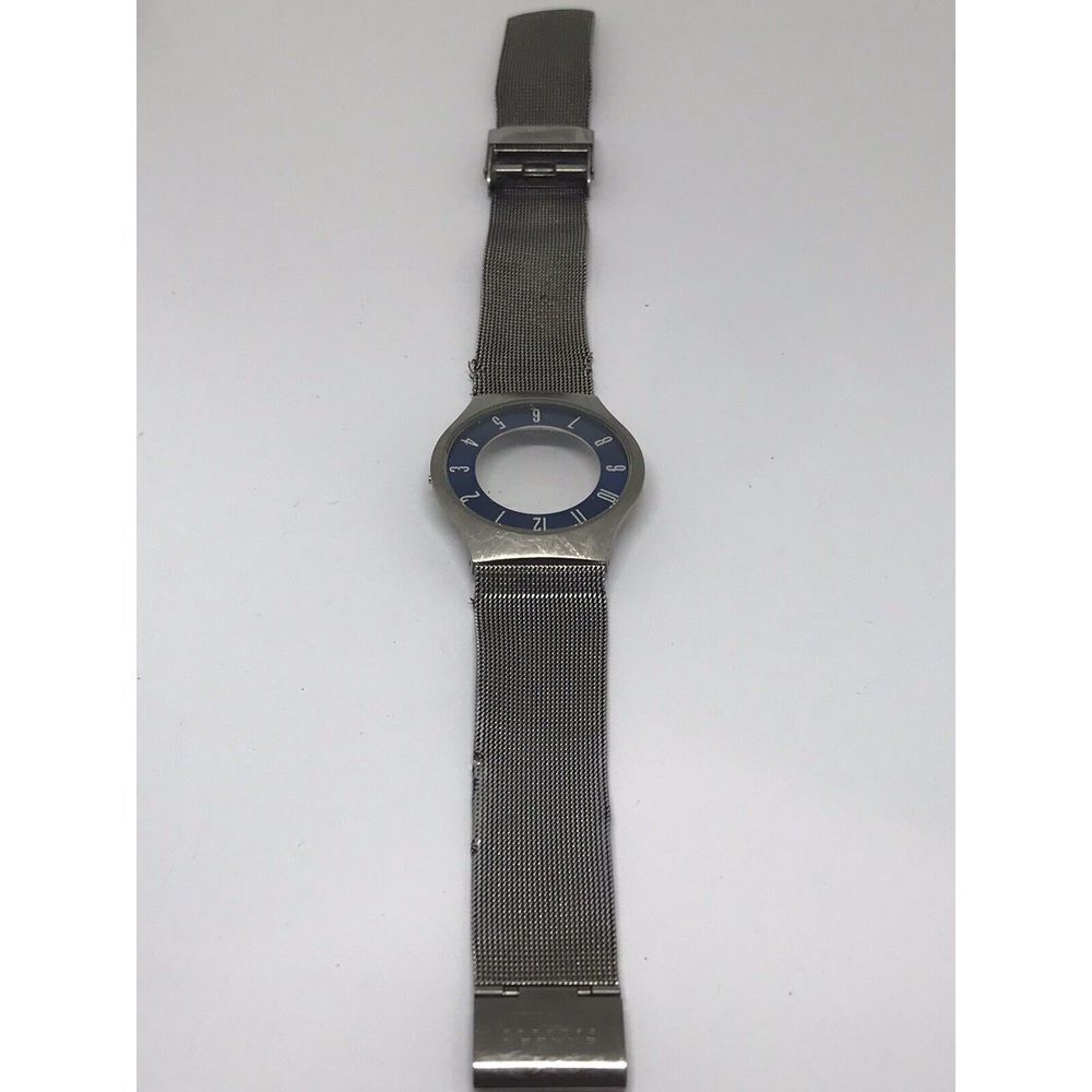 Skagen Watch Mesh Band Bracelet Crystal Case Men’s Woman’s Parts Used 20mm Z489